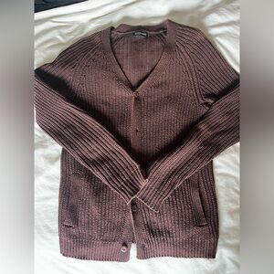 Men's American Apparel Brown Cardigan Sweater, Small